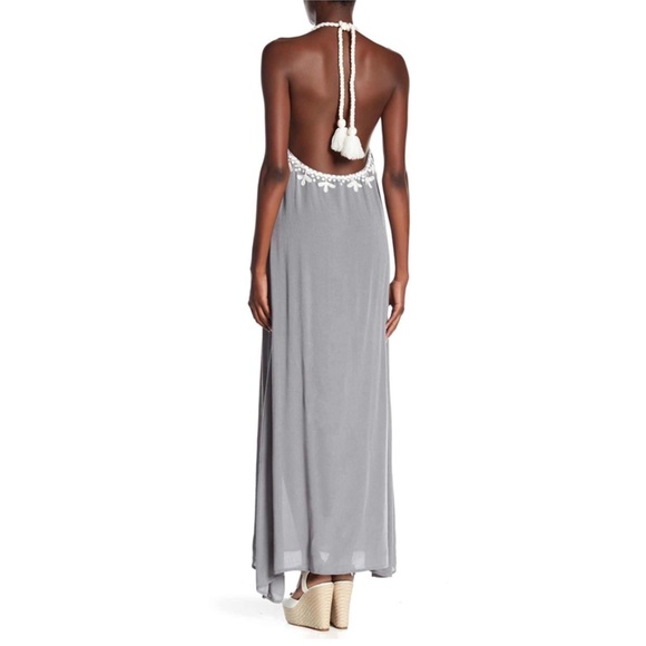 Embroidered Maxi Dress in Grey - Picture 2 of 2